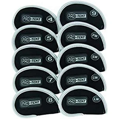Image of Pro Tekt Deluxe Neoprene Iron Headcovers Black/Silver