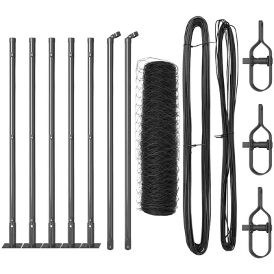 Image of vidaXL Hexagon Fence Grey 0.4x10 m Steel