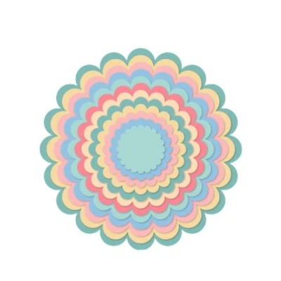 Image of Craftelier Essential Dies Set for Scrapbooking and Crafts Creations Scalloped Circles Shape Approximate Size Diameter between 3.5 cm 14.5