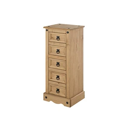 Image of Mercers Furniture Corona Narrow 5 Drawer Chest Bedside