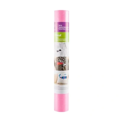 Image of Cricut Glitter Iron On Fluorescent Pink 48cm (19&quot;) Heat Transfer Vinyl Roll (HTV) For use with all Cutting Machines
