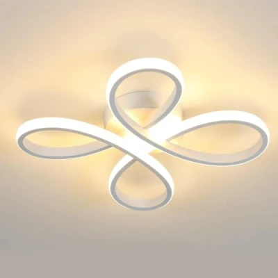 Image of Comely Modern LED Ceiling Light, 30W 3400LM Lamp Fixture, Flower Shape Lighting for Hallway, Balcony, Bedroom, Living Room, Dining 3000K Warm 30cm, White
