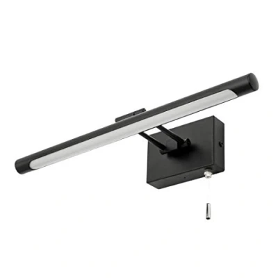 Image of LITECRAFT IP44 Rated Bathroom LED Picture Mirror Wall Light (Black)
