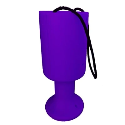 Image of Round Handheld Plastic Charity Collection Box Purple