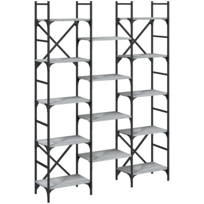 Image of vidaXL Bookshelf Grey Sonoma 127.5x28.5x172.5 cm Engineered Wood