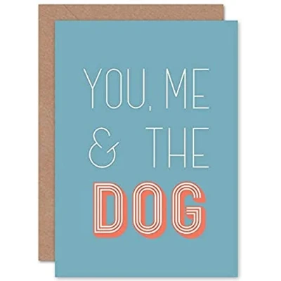 Image of Wee Blue Coo You Me The Dog Sealed Greeting Card Plus Envelope Blank inside