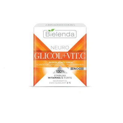 Image of Bielenda Neuro Glicol and Vit C Exfoliating Night Cream Wrinkles Discoloration Corrector 50ml