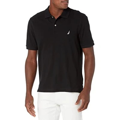 Image of Nautica Men&#039;s Classic Fit Deck Polo, True Black, Large