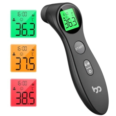 Image of Femometer Forehead Thermometer for Adults Kids, Non Contact Infrared Thermometer, Digital Baby Thermometers Body Temperature Thermometer(Full Black)