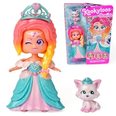 Image of KOOKYLOOS princess series ROYAL ELEGANCE Collectable doll from the Contains 1 set of themed clothes and shoes accessory pet,1 doll,3 different faces