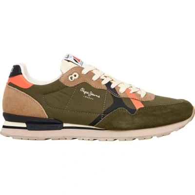 Image of Pepe Jeans BRIT Cover Trainers, Men&#039;s, Size: 9, Range green Leather and textile