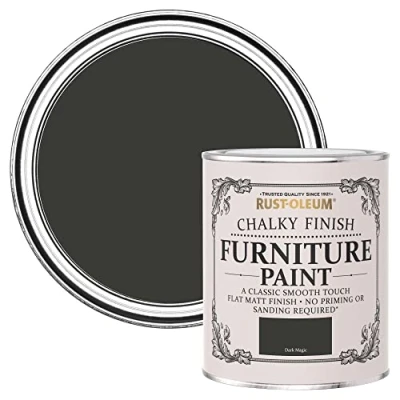 Image of Rust Oleum Black Upcycled Furniture Paint in Chalky Finish Dark Magic 750ML (SHDRCT899)