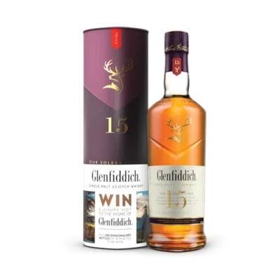 Image of Glenfiddich 15 Year Old Single Malt Scotch Whisky 70cl
