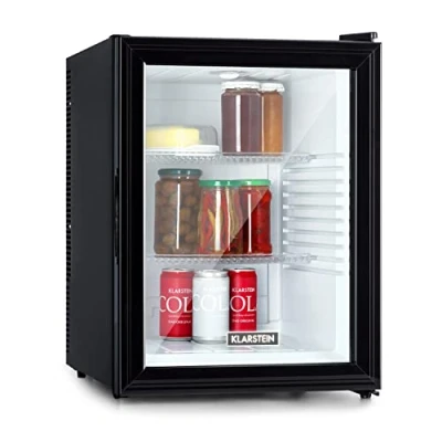 Image of KLARSTEIN Mini Fridge for Bedrooms &amp; Home, 42L Table Top with Glass Door, Adjustable Shelves, Quiet Small Office Camping