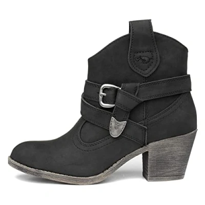 Image of Rocket Dog Satire Womens Black Cowboy Ankle Boot Size 7 UK
