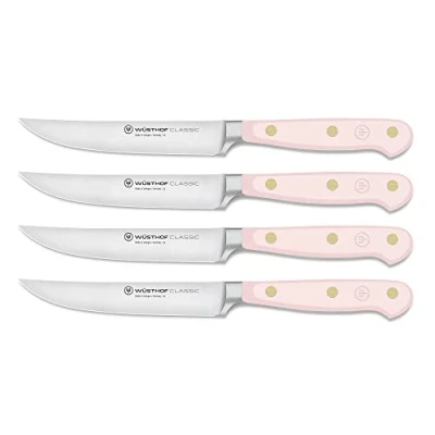 Image of Wüsthof Classic Pink Himalayan Salt 4 Piece Steak Knife Set