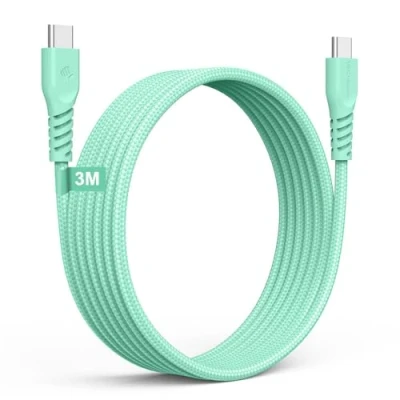 Image of USB C to Long Charger Cable 60W STRONG Braided Fast Charging Type Data Lead Compatible with iPhone 15, iPad Pro 2022, Air 4/5, Samsung S24/S23/S21/A54/A14, Honor, Switch [3M]