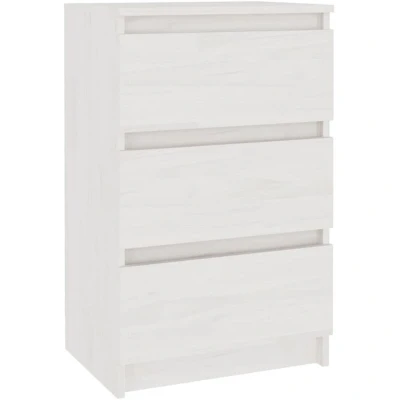 Image of vidaXL Bedside Cabinet White 40x29.5x64 cm Solid Pine Wood