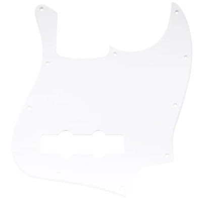 Image of Musiclily 10 Hole J Bass Pickguard for Fender American/Mexican Made Standard Jazz Bass, 1Ply White
