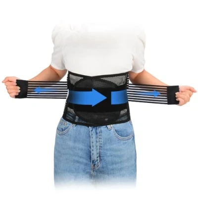 Image of supregear Lower Back Brace, Adjustable Breathable Brace for Belt Waist Lumbar Support Men Women Pain, Herniated Disc, Sciatica, Scoliosis (Black, M)