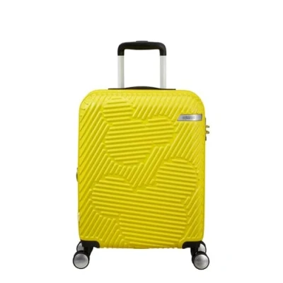 Image of American Tourister Mickey Clouds, Spinner S, Expandable Hand Luggage, 55 cm, 38/45 L, Yellow (Mickey Electric Lemon), Lemon, S (55 cm L), Children&#039;s Luggage
