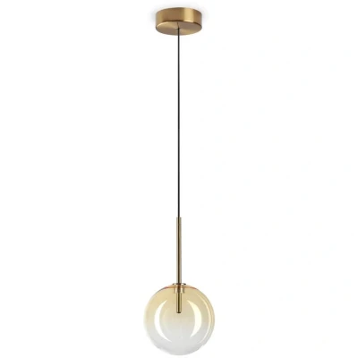 Image of Equinoxe 15cm Globe Pendant Ceiling Light Shaded Amber