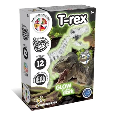 Image of Science4you T Rex Fossil Digging Kit for Kids +6 Years Dinosaur Dig + Glow in the Dark Fossils Kids, Excavation Kit, Stem Toys, Games, Gifts 6+ year old Boys and Girls