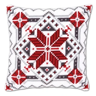 Image of Vervaco Cross Stitch Cushion II, Geometric Snow Crystal
