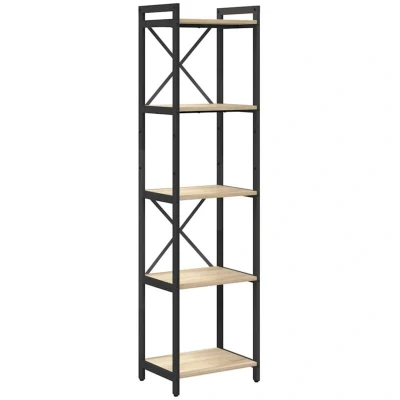 Image of vidaXL Bookcase Sonoma oak 40 x 30 153 cm Engineered wood
