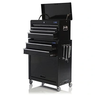 Image of SGS Mechanics Large 8 Drawer Tool Chest &amp; Roller Cabinet, Hooks Handle