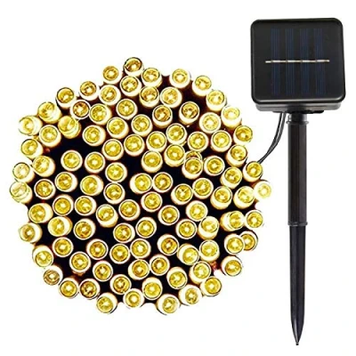 Image of Lamker 12M 100 LED String Lights Solar Powered Warm White Outdoor Waterproof 8 Modes Fairy Light for Garden Patio Pathway Yard Wall Tree Christmas Wedding Party Festival Lighting Decorative