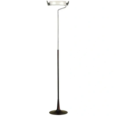 Image of Zira Floor Lamp 2 Light G9, Polished Chrome/Frosted White Glass/Wenge, NOT LED/CFL Compatible