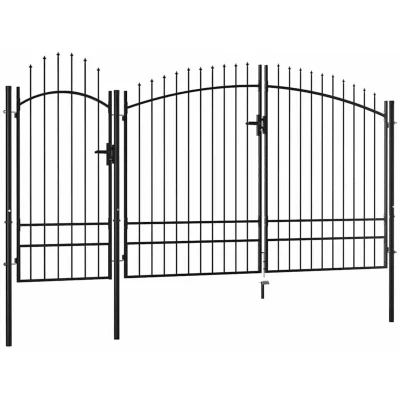 Image of vidaXL Garden Gate Steel 2.45x4 m Black