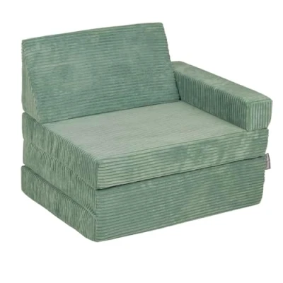 Image of KiddyMoon Armchair Kids Foldable Children Multifunctional Foam Mattress Sofa Bed Folding Toddler Couch Chair For Playroom Bedroom Living Room, Green