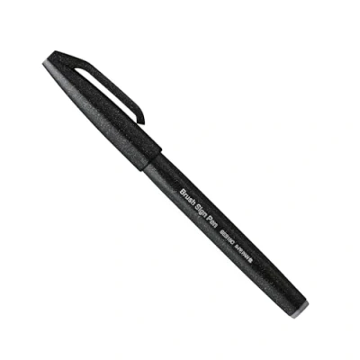 Image of Pentel SES15C A fiber pen with flexible brush like tip black