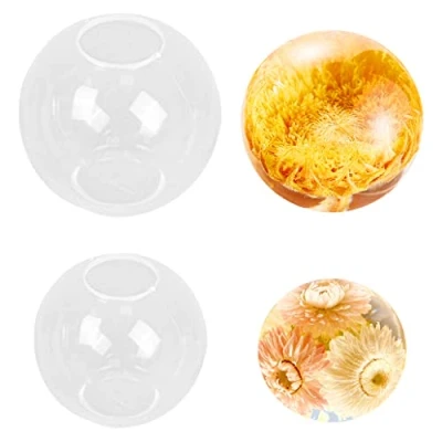 Image of iSuperb Resin Ball Molds Silicone Mold Round Casting Sphere for Epoxy 3D Crystal Mould DIY Jewelry Craft, Crafts, Handmade Pendant(8.3cm/10.3cm molds)