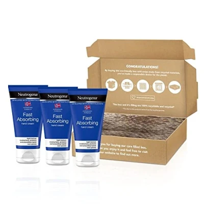 Image of Neutrogena Norwegian Formula Fast Absorbing Hand Cream (3x 75ml Bundle), Lightweight and Non Greasy for Dry Hands, Nourishing to Support Softer Skin, Suitable Sensitive Skin