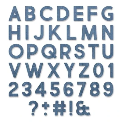Image of Sizzix Thinlits Die 665205 Alphanumeric Bold by Tim Holtz 80 Pack, Multicolour, One Size