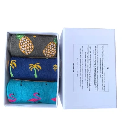 Image of SWOLE PANDA Luxury Super Soft Bamboo Socks For Men, 3 Pack Gift Box (Tropical Box), Size 7 11