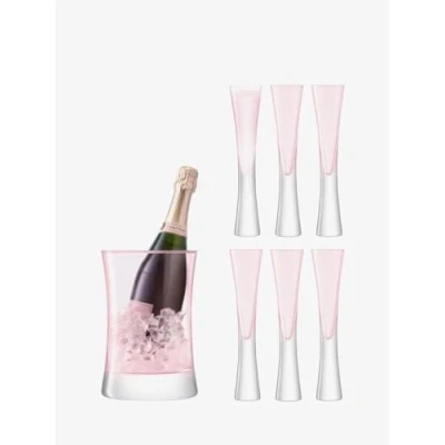 Image of LSA Moya Serving Set Blush 1 Unit Mouthblown &amp; Handmade Glass Hand Painted MV31