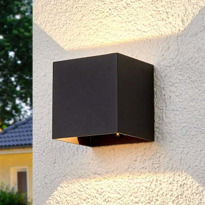 Image of Lucande Angular LED outdoor wall lamp Evie