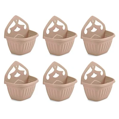 Image of HOMION Athens wall flower planter Garden plant mount basket 32cm TAUPE colour (6)