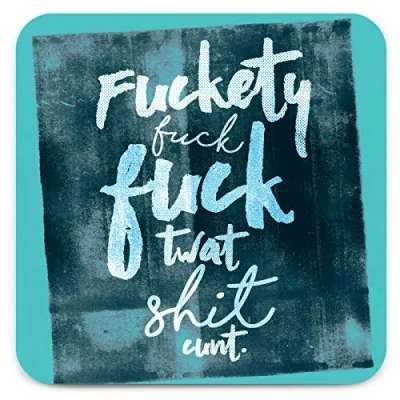 Image of Brainbox Candy Funny Rude &#039;F*ckety F*ck Coaster&#039; Small Gift Ideas For Him Her Friends Birthday Housewarming Present New Home Gifts Women Men