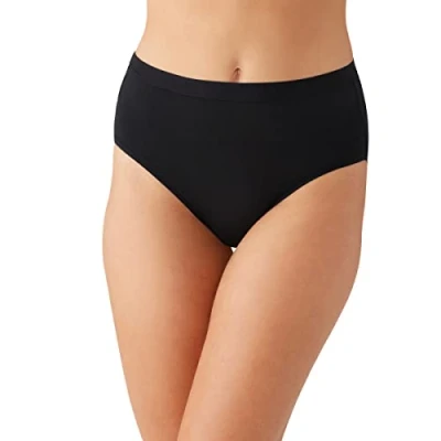 Image of Wacoal Women&#039;s Understated Cotton Brief Panty, Black, L