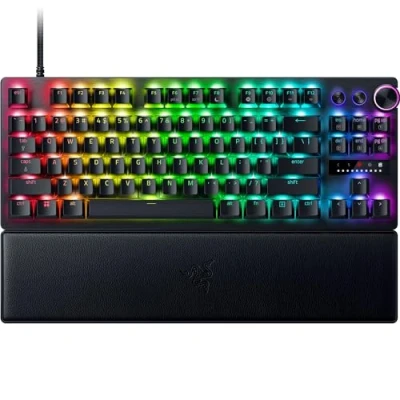 Image of Razer Huntsman V3 Pro Tenkeyless TKL Analog Optical Esports Keyboard Snap Tap &amp; Rapid Trigger (Quick Onboard Adjustments, Multi function Dial and Buttons) US Layout Black