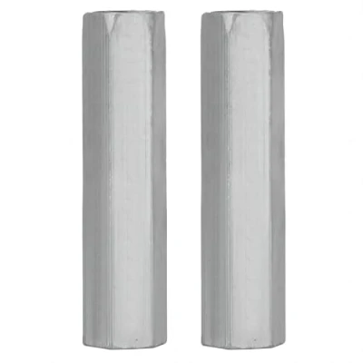 Image of 2 x M10 60 Long Shank Nuts, Hexagonal Coupling Nut Zinc Plated Steel Thread