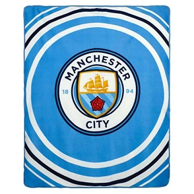 Image of MCFC Giant Official Manchester City (Premier League) Fleece Blanket (110cm x 140cm &amp; 100% Polyester Fleece)
