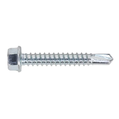 Image of Sealey Self Drilling Screw 5.5 x 38mm Hex Head Zinc Pack of 100