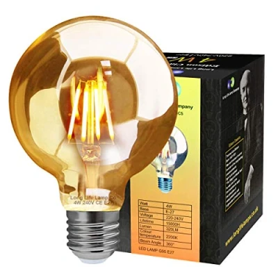 Image of Retro Vintage LED 4w Globe Edison Style Filament Bulb Smoked Gold Glass G95 E27 Screw