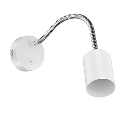 Image of ledscom.de Reading lamp/Wall lamp WAIKA, gooseneck, Switch, White matt, 1x GU10 max. 60W, Wall Light, lamp, Spotlight, Bed Bedside Table